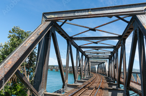 Obraz na płótnie Tauranga historic railway bridge w salonie