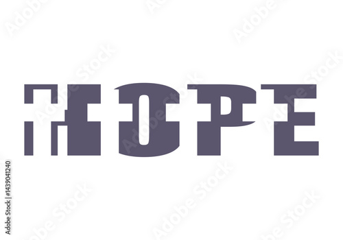 Hope word lettering design. Religion concept illustration