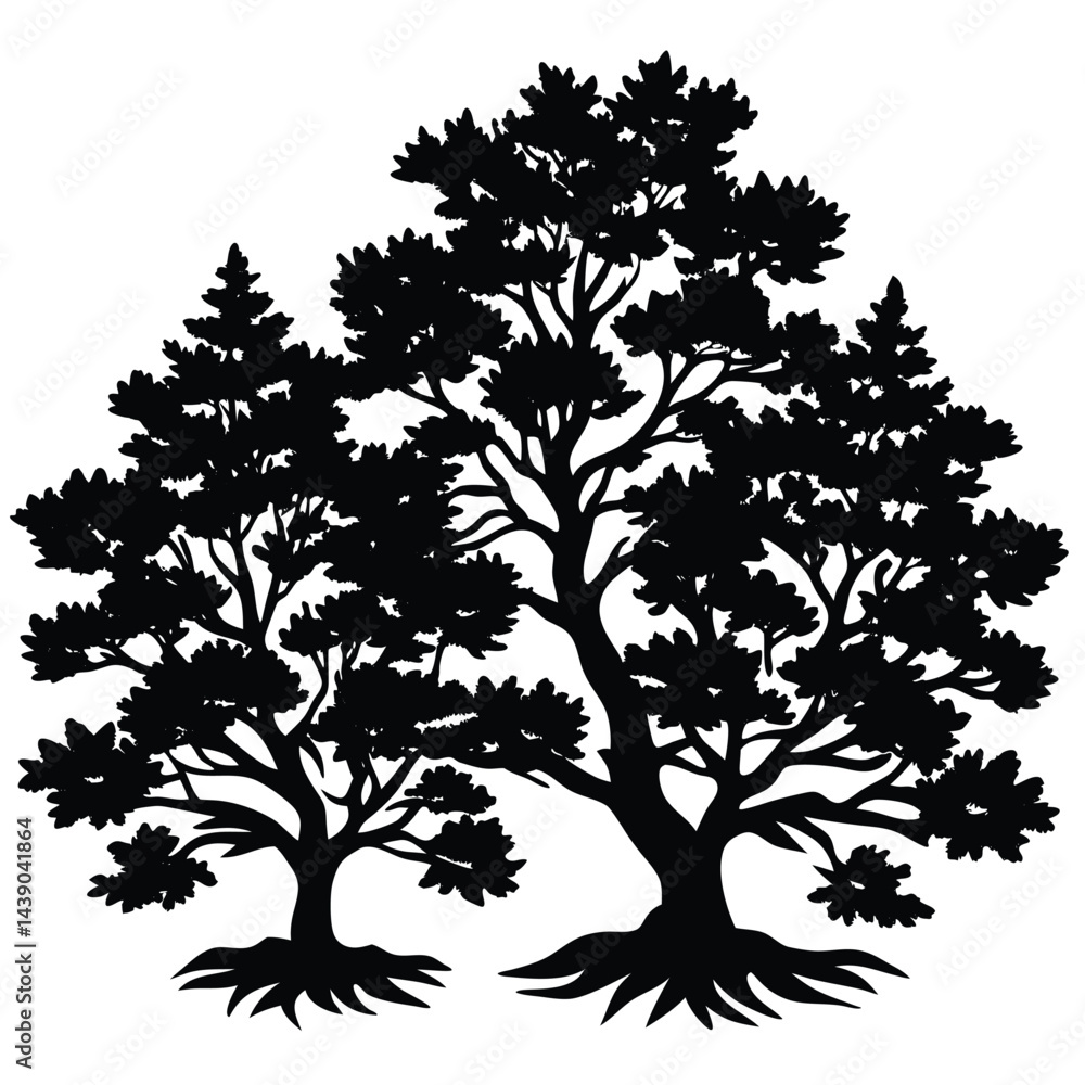 Obraz premium Juniper Trees icon set on white background