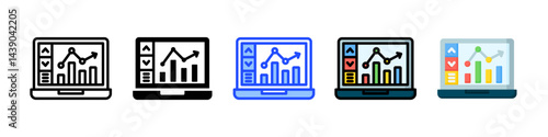 Stock Chart Icon Collection With Multiple Styles
