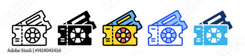 Ticket Icon Collection With Multiple Styles