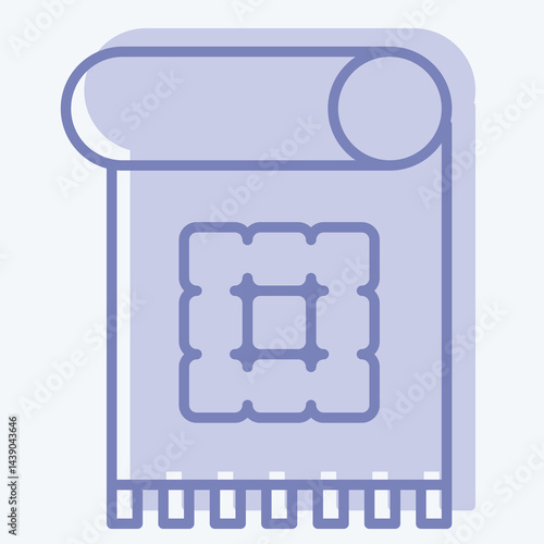 Icon Decorative Textile. related to Fabric symbol. two tone style. design editable