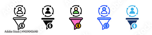 Sales Pipeline Icon Collection With Multiple Styles