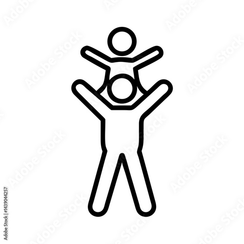 Father and Child Silhouette Icon - Family Bond, Parent and Child Illustration