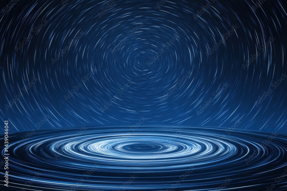 Abstract dark blue circular background with light streaks Abstract dark blue circular background with light streaks
