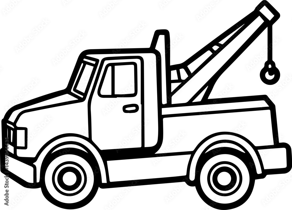 tow truck line art vector illustration outline tow truck line art vector illustration outline
