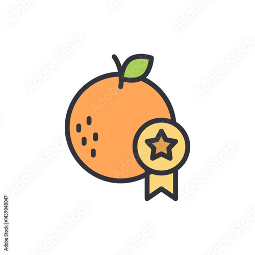 Wallpaper Mural Best orange fruit colored icons, minimalist vector illustration ,simple transparent graphic element .Isolated on white background Torontodigital.ca