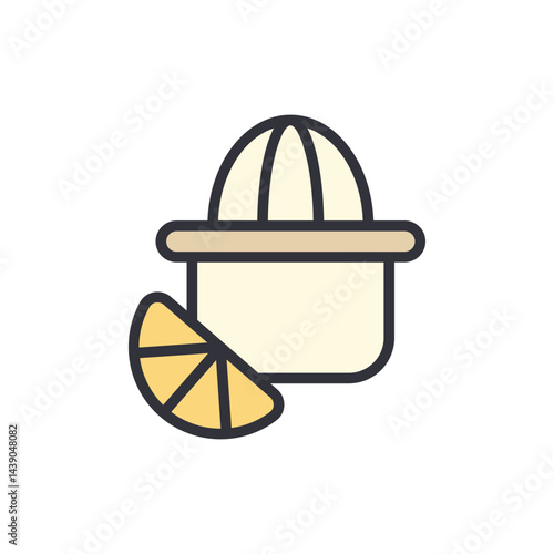 Lemon squeezer colored icons, minimalist vector illustration ,simple transparent graphic element .Isolated on white background