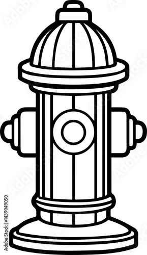 fire hydrant outline vector illustration line art, coloring book page line art drawing