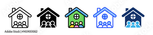 Public Housing Icon Collection With Multiple Styles