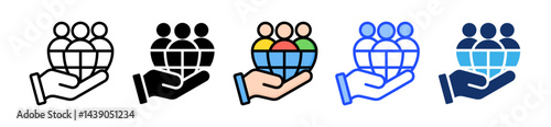 Public Support Icon Collection With Multiple Styles