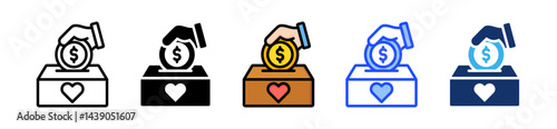 Donation Icon Collection With Multiple Styles