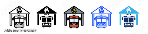 Garage Icon Collection With Multiple Styles