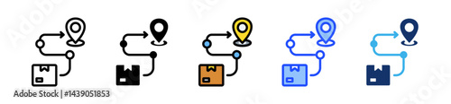 Route Map Icon Collection With Multiple Styles