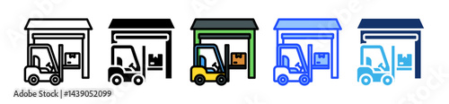 Cargo Handling Icon Collection With Multiple Styles