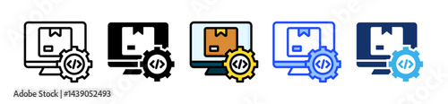 Logistics Software Icon Collection With Multiple Styles