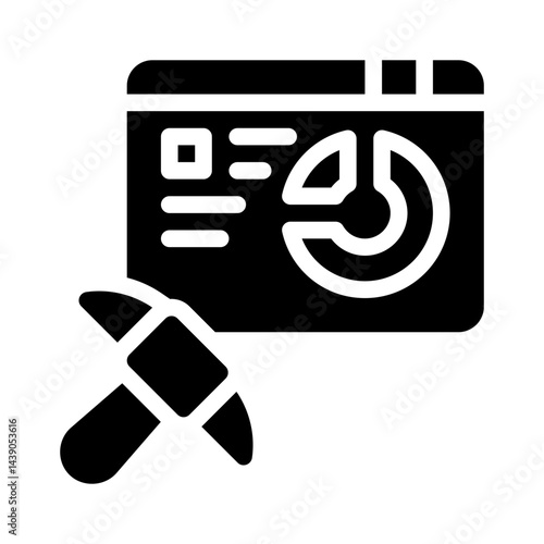 data mining glyph icon