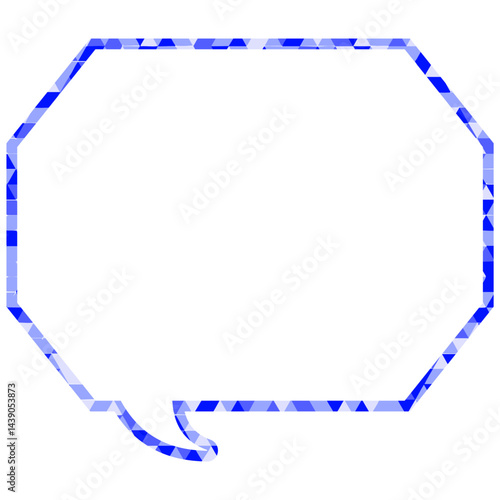 ステンドグラス風吹き出し　三角形模様　角のある八角形