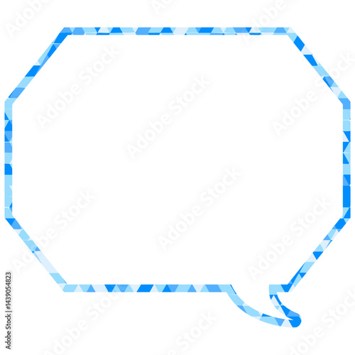 ステンドグラス風吹き出し　三角形模様　角のある八角形