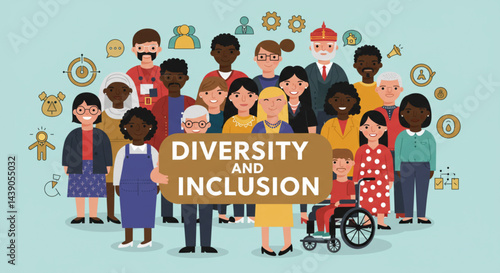 Diversity and Inclusion – Multicultural Cartoon Characters Representing Unity and Social Equality