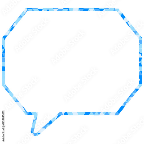 ステンドグラス風吹き出し　三角形模様　角のある八角形