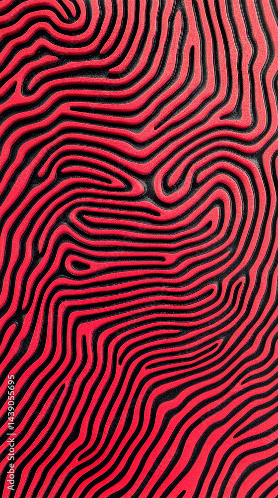 Obraz premium Abstract background featuring flowing lines in red and black, creating sense of chaos and movement. wavy patterns evoke dynamic and energetic feel, perfect for modern design