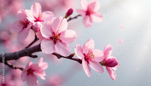Wallpaper Mural Delicate pink sakura blossoms, soft petals, gentle branches , texture, aesthetic Torontodigital.ca