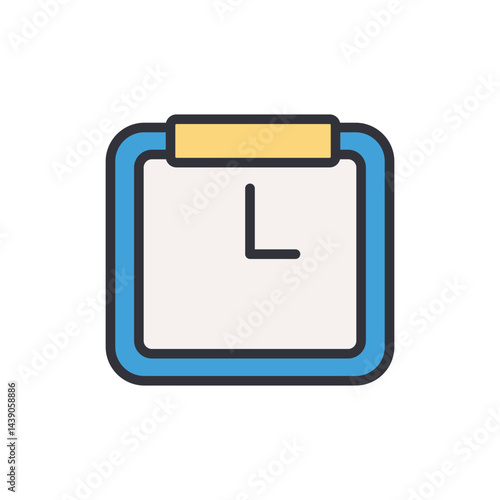 Clock colored icons, minimalist vector illustration ,simple transparent graphic element .Isolated on white background