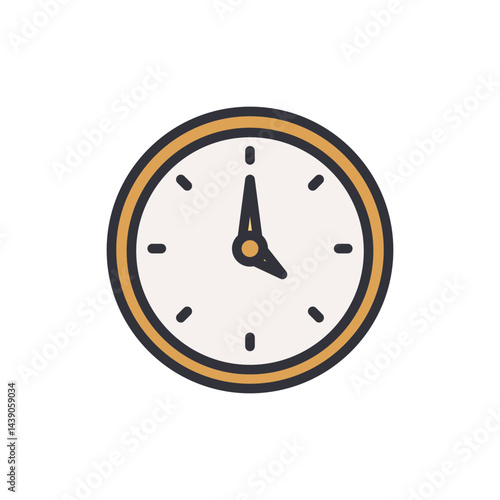 Clock colored icons, minimalist vector illustration ,simple transparent graphic element .Isolated on white background