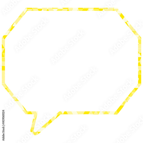 ステンドグラス風吹き出し　三角形模様　角のある八角形