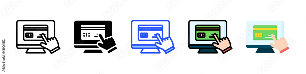 Subscription Payment Icon Collection With Multiple Styles Subscription Payment Icon Collection With Multiple Styles