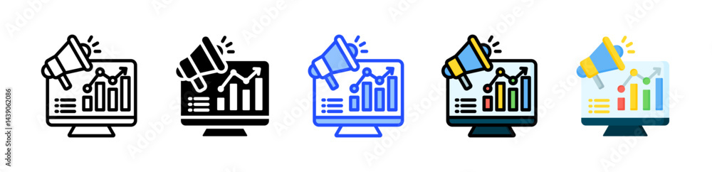 Marketing Metrics Icon Collection With Multiple Styles Marketing Metrics Icon Collection With Multiple Styles