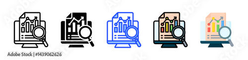 Log Analysis Icon Collection With Multiple Styles