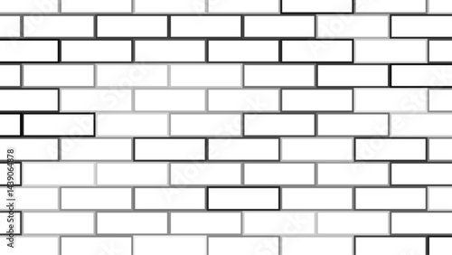white brick wall, masonry pattern of painted stone and concrete, brick wall made of clinker stone painted white as background