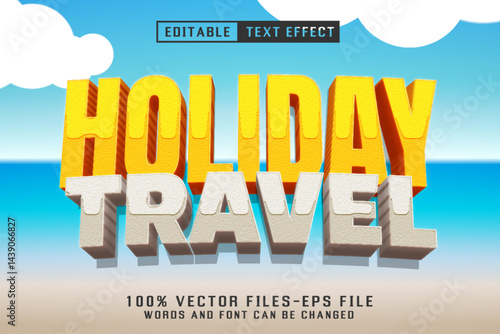 Holiday Travel 3d Text - Editable Text Effect
