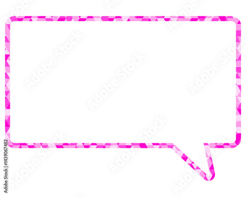 ステンドグラス風吹き出し　三角形模様　四角形