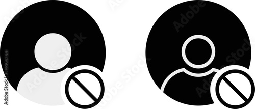 Block user icon. indicating a disabled profile or account. account disabled. Users disconnect icons. Simple networking symbol
