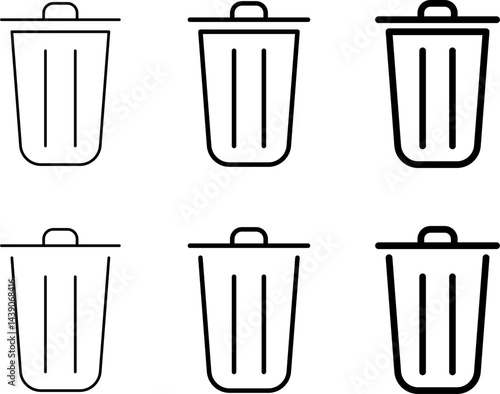 Delete icon set. recycle bin icon.  trash sign. Basket or remove symbol. recycle bin icon