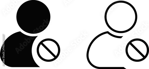 Block user icon. account disabled. indicating a disabled profile or account. Users disconnect icons. Simple networking symbol
