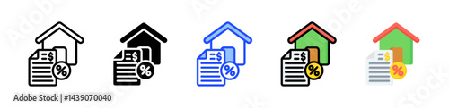 Tax Icon Collection With Multiple Styles