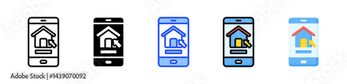 Real Estate App Icon Collection With Multiple Styles