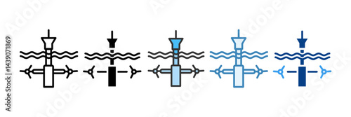 Tidal Energy  Icon Set Multiple Style Collection