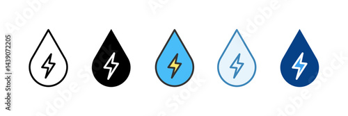 Water Energy  Icon Set Multiple Style Collection