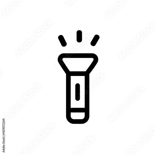 Flashlight widget symbol icon, sign and symbol icon. Minimalist vector line art. For icon interface, desktop, web and mobile apps.