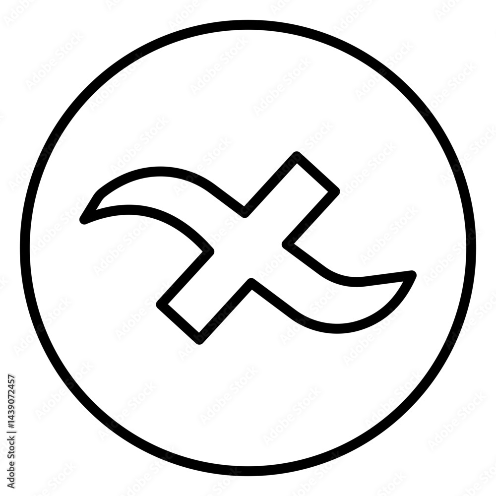 Obraz premium Wrong Mark Outline