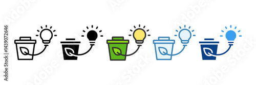 Biomass Energy  Icon Set Multiple Style Collection