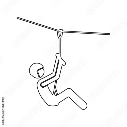 ziplining line icon