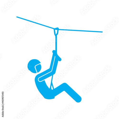 ziplining colored icon