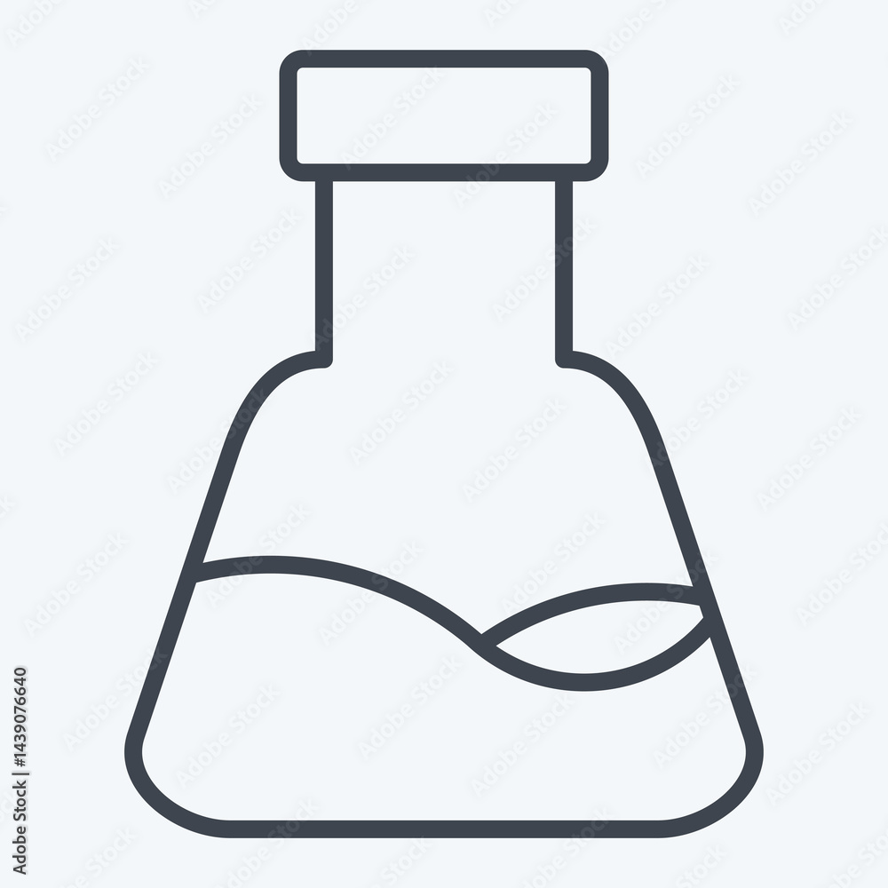 Icon Conical Flask. related to Fabric symbol. line style. design editable Icon Conical Flask. related to Fabric symbol. line style. design editable