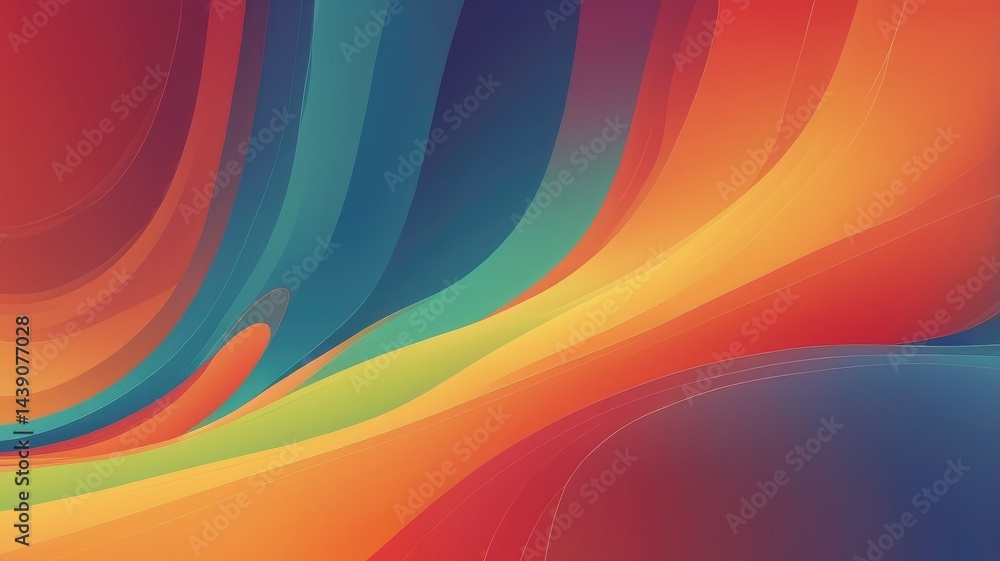 Obraz premium Smooth abstract background showcases blended warm and cool hues in a dynamic and fluid arrangement.